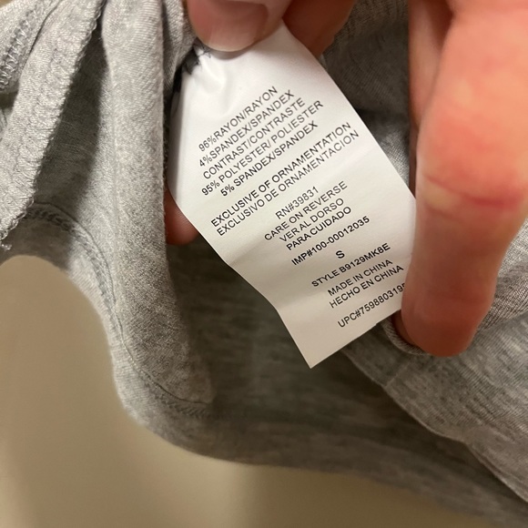 NWT Democracy Gray Tank with black suede looking fringe Size S - Picture 7 of 10